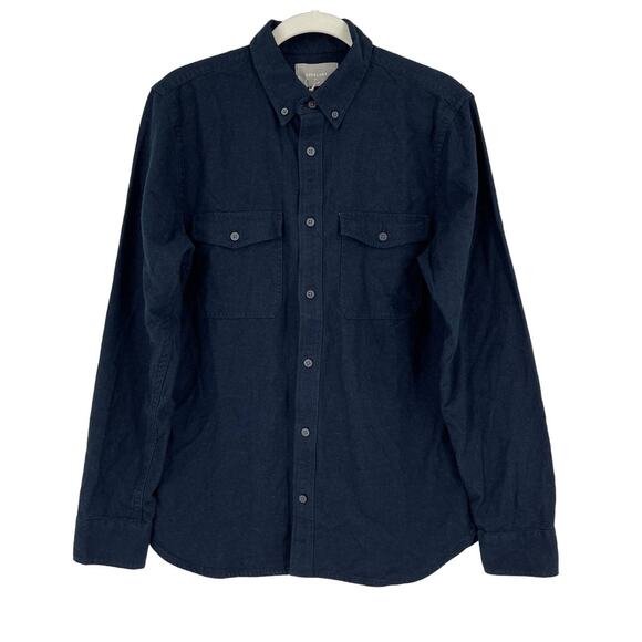 Everlane The Brushed Flannel Shirt Blue Size Medium NWT - Picture 1 of 5